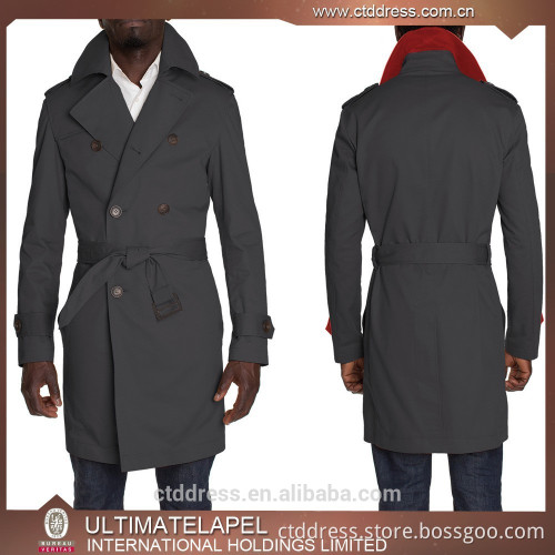 2015 new style grey trench coat men